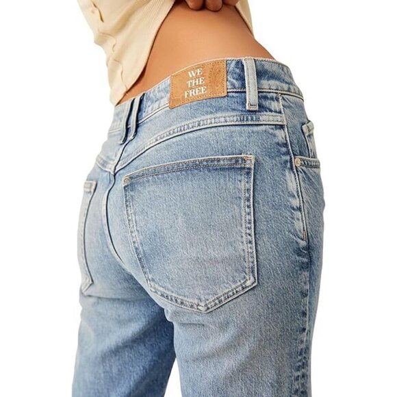 New! Free People We The Free Risk Taker High-Rise Straight Jeans 41034 - Picture 5 of 16